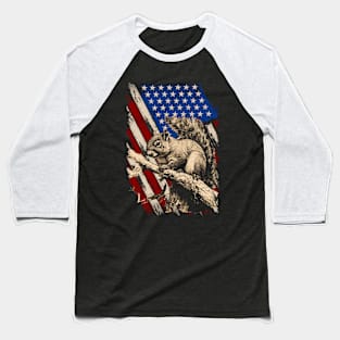 American Flag Squirrel Chic, Stylish Tee for Wildlife Lovers Baseball T-Shirt